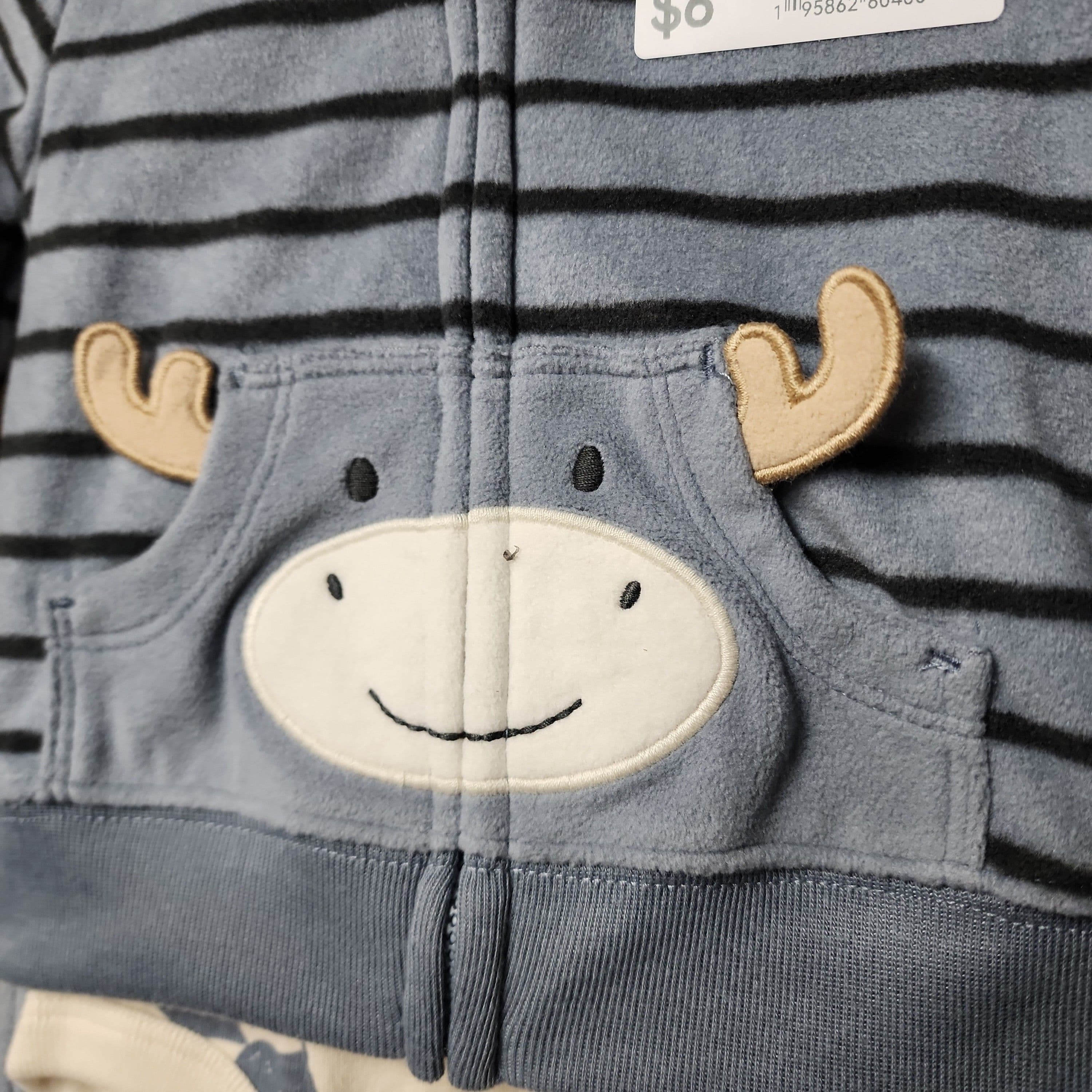 #1198 3M Carter's Baby Boys' Moose NTop & Bottom Set - Gray - Default - Thumbnail 2