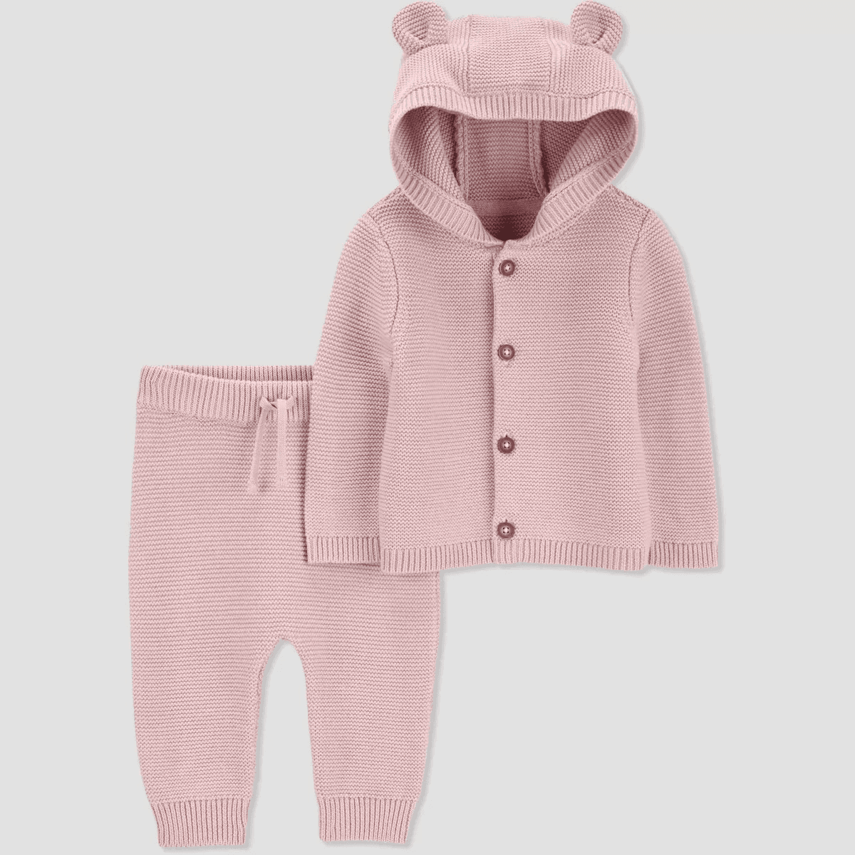 #3503 Newborn Carter's Just One You Baby Girls' Solid Sweater Top & Bottom Set - Pink - Default