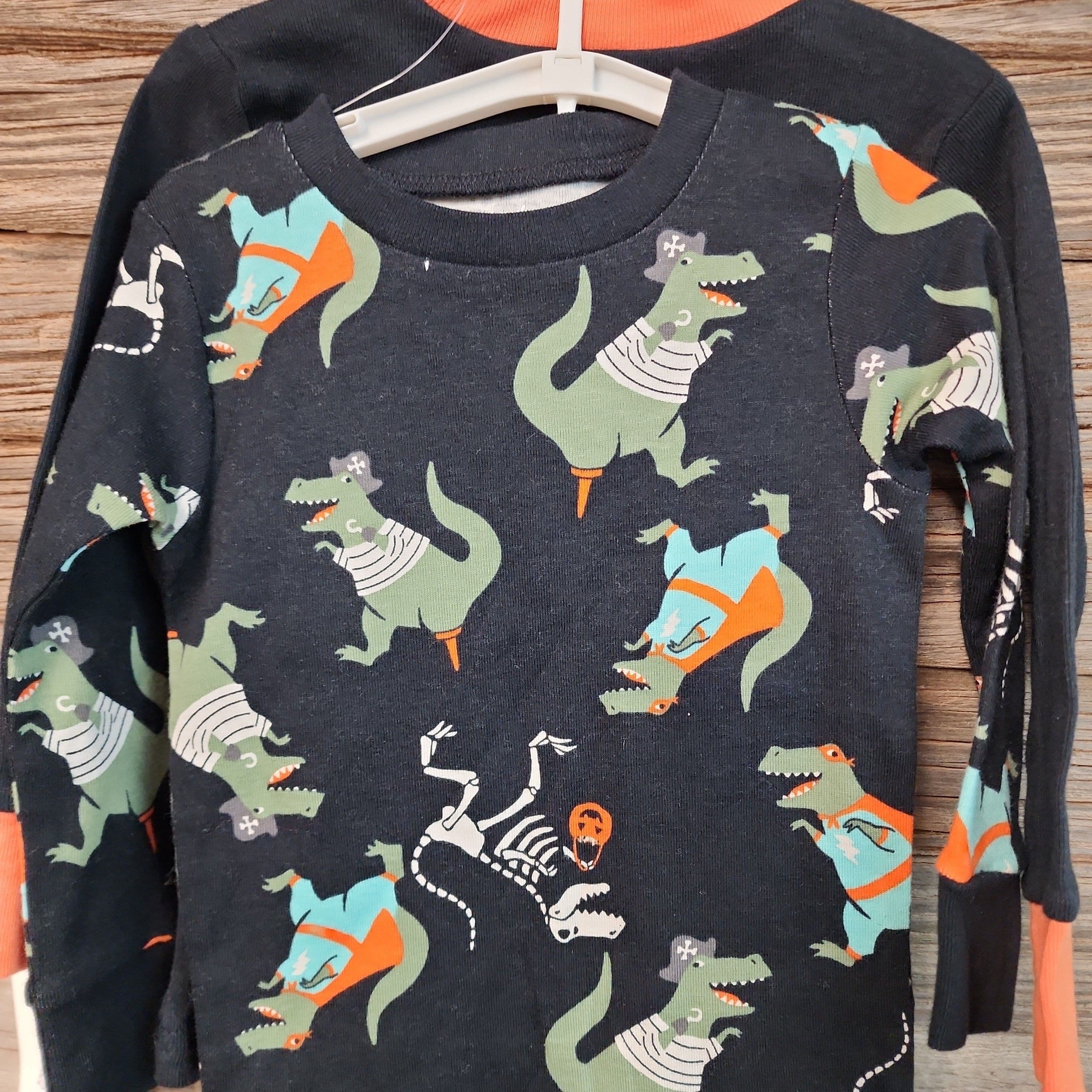 #4039 18M Carter's Just One You Toddler Boys' Long Sleeve 4pc Halloween Dino Pajama Set - Black/Orange - Default - Thumbnail 3