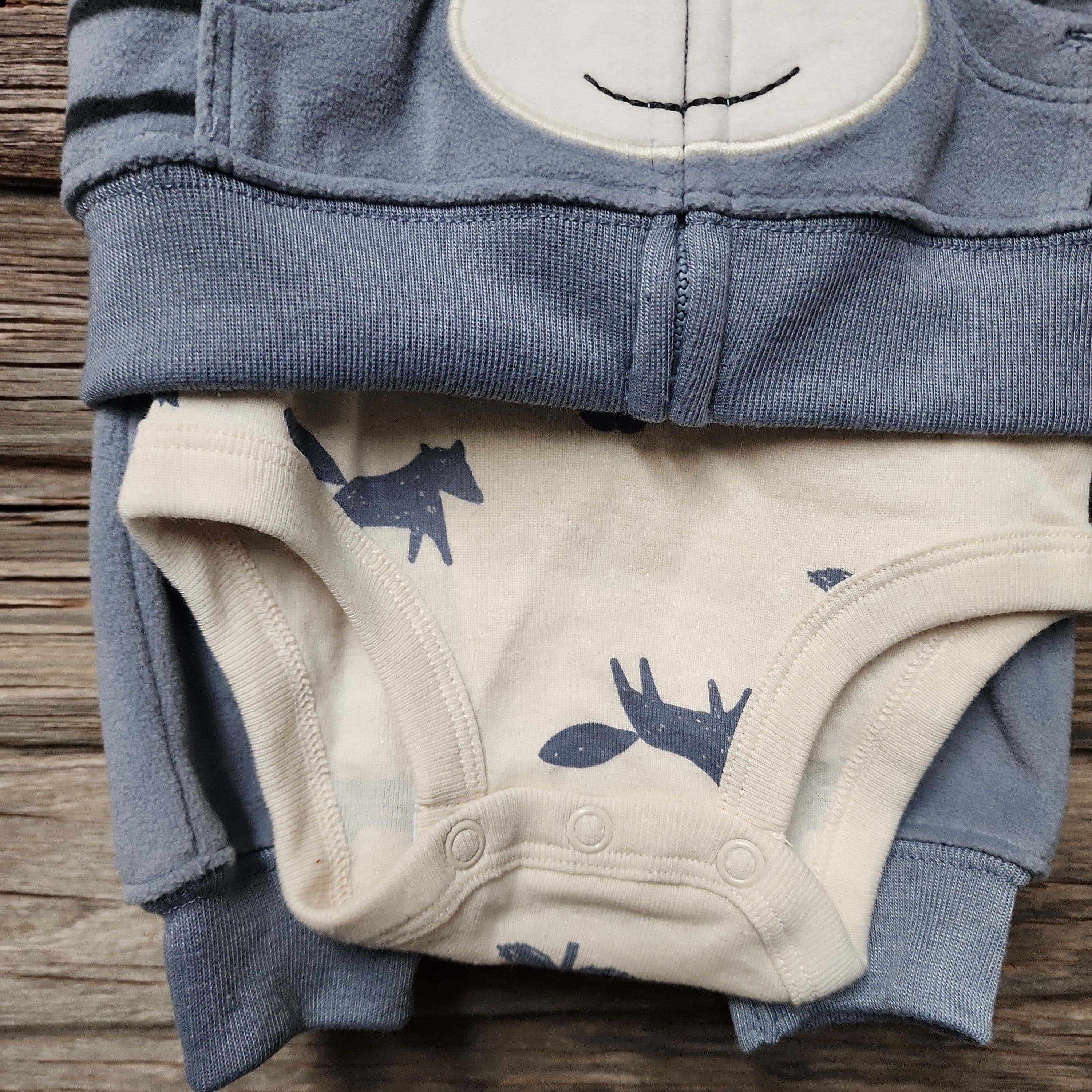#1198 3M Carter's Baby Boys' Moose NTop & Bottom Set - Gray - Default - Thumbnail 3