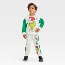 #0671 2T Toddler Boys' The Grinch 2pc Christmas Collection Top and Bottom Set - Ivory - Default