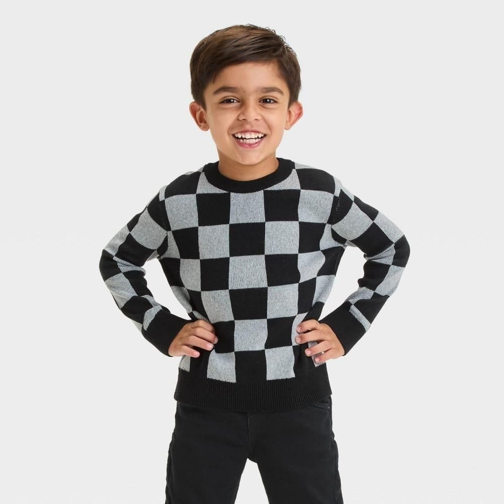 #2362 2T Toddler Boys' Checkered Pullover Sweater - Cat & Jack - Default