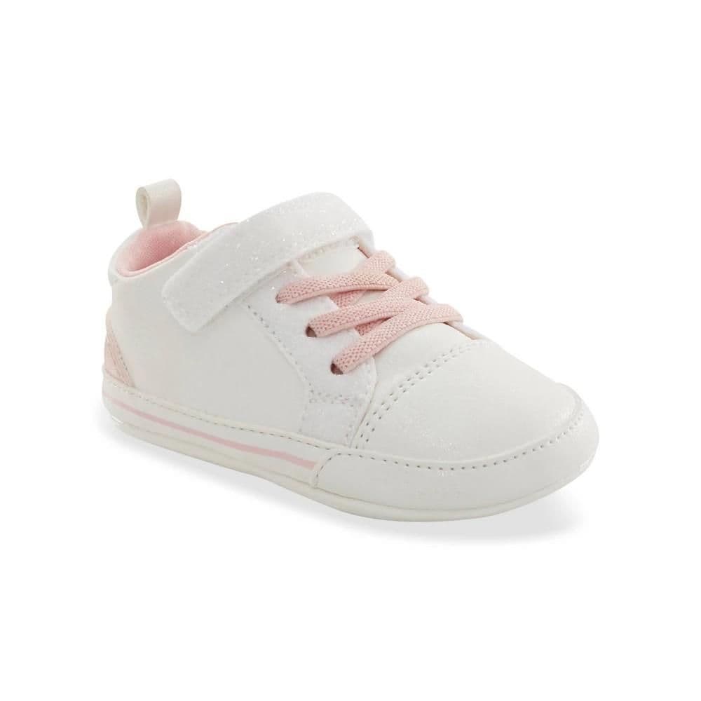 #3774 6-12M Carter's Just One You Baby Girls' Pre Walker Sneakers - White - Default