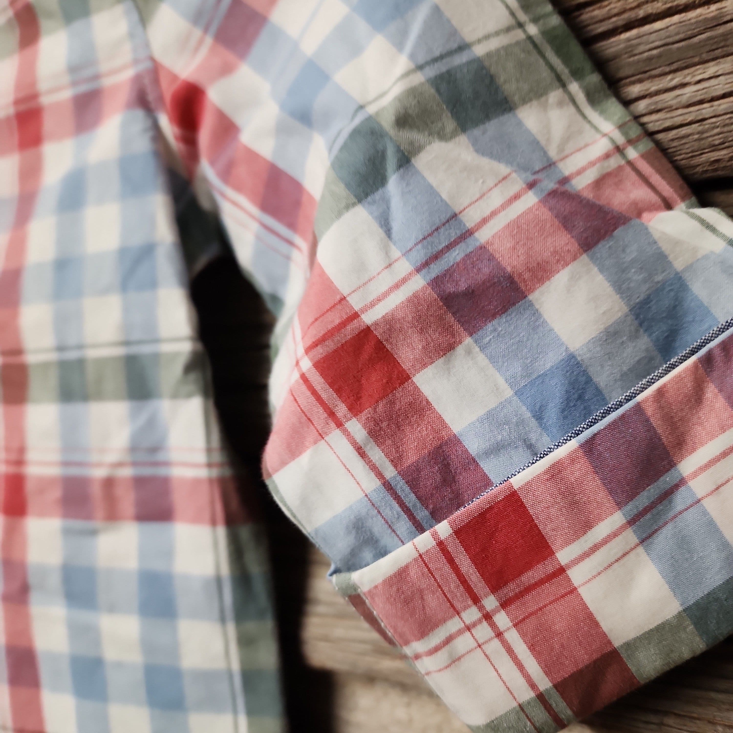 #3130 5T OshKosh B'goshToddler Boys' Long Sleeve Plaid Woven Shirt - Green/Blue/Red - Default - Thumbnail 3