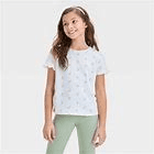 #5025 XS Girls' Short Sleeve Textured Knit ' Cherries' T-Shirt - Cat & Jack Cream - Default