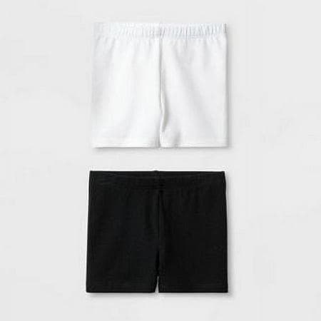 #6751 4T Toddler Girls 2pk Tumble Trousers Shorts Set Black/White - Regular