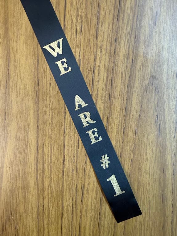C00012 Custom Print Homecoming Ribbon-Memphis-We are #1 - 1 Yard Ribbon