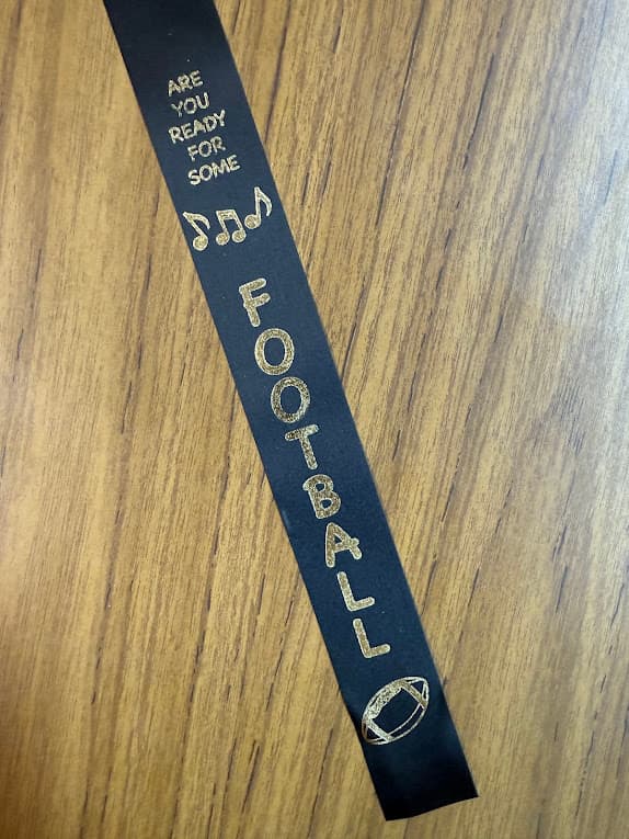 C00013 Custom Print Homecoming Ribbon-Memphis-Ready for some Football - 1 Yard Ribbon