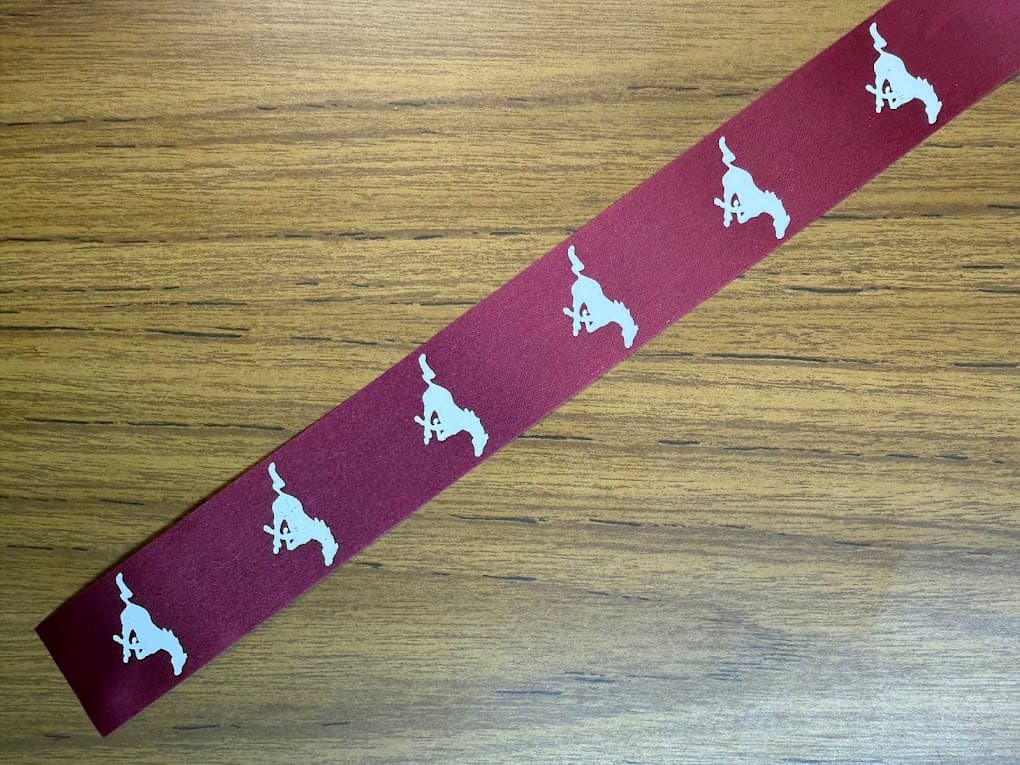 C00016 Custom Print Homecoming Ribbon-Clarendon-Bronco Graphic - 10 Yards of Ribbon