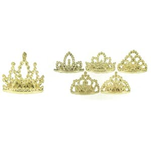 C00036 1 1/2" Princess Crown Charm - Metallic Gold - Regular