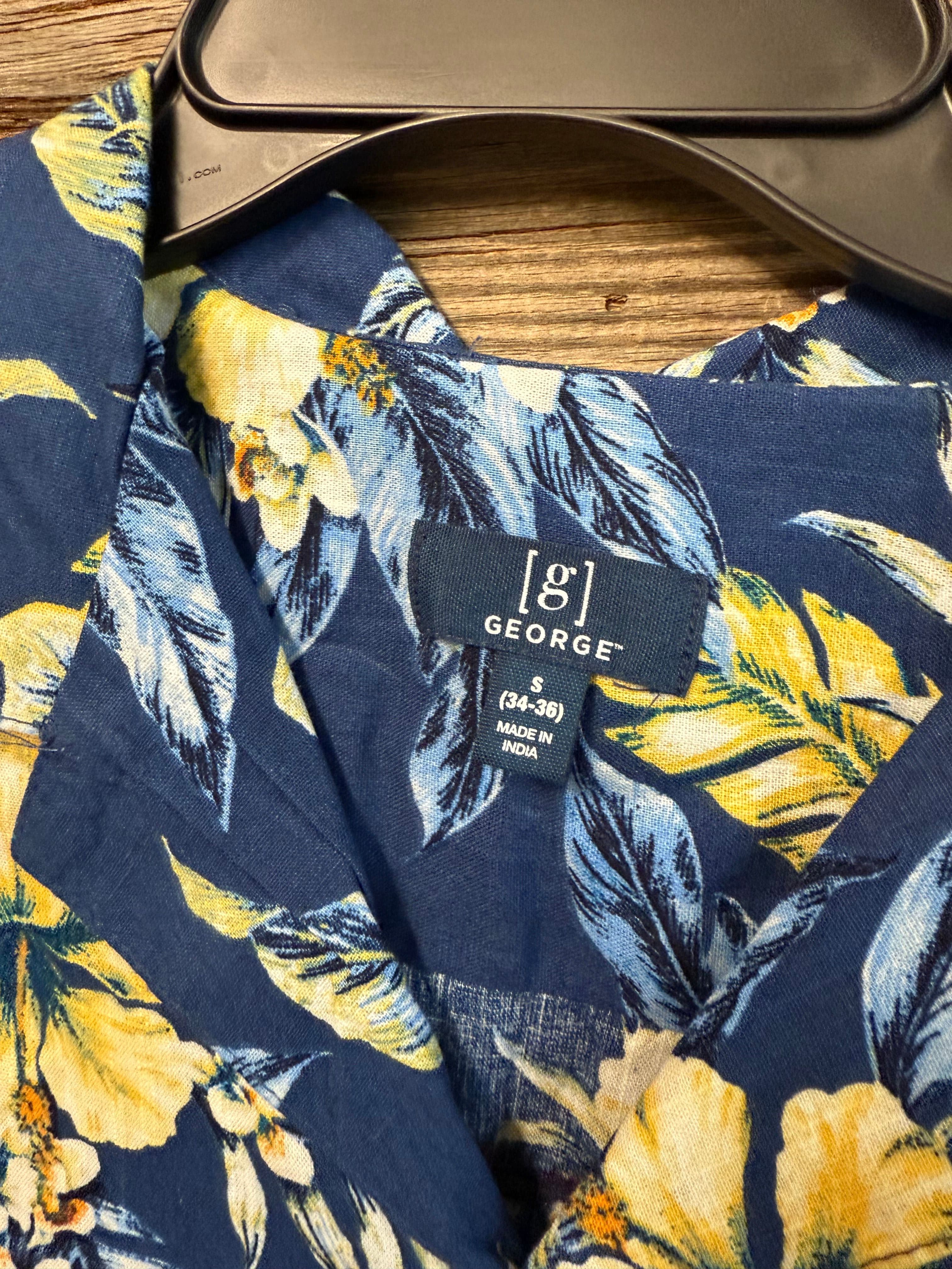 #6805 Size S (34-36) George Men's Hawaiian Camp Shirt Short Sleeve - Regular - Thumbnail 3