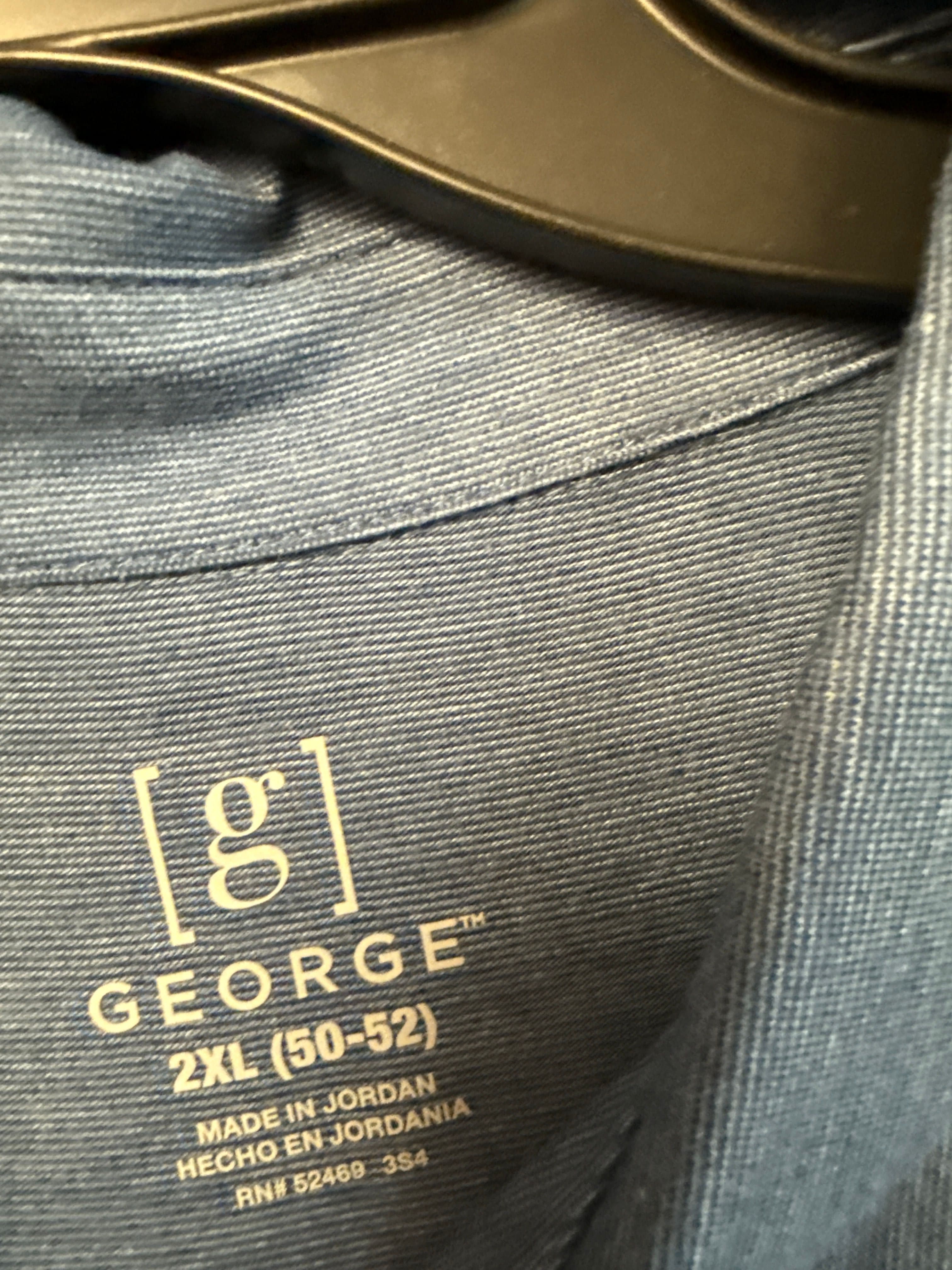 #6804 Size 2XL (50-52) George Short Sleeve Shirt Blue Stretch - Regular - Thumbnail 4