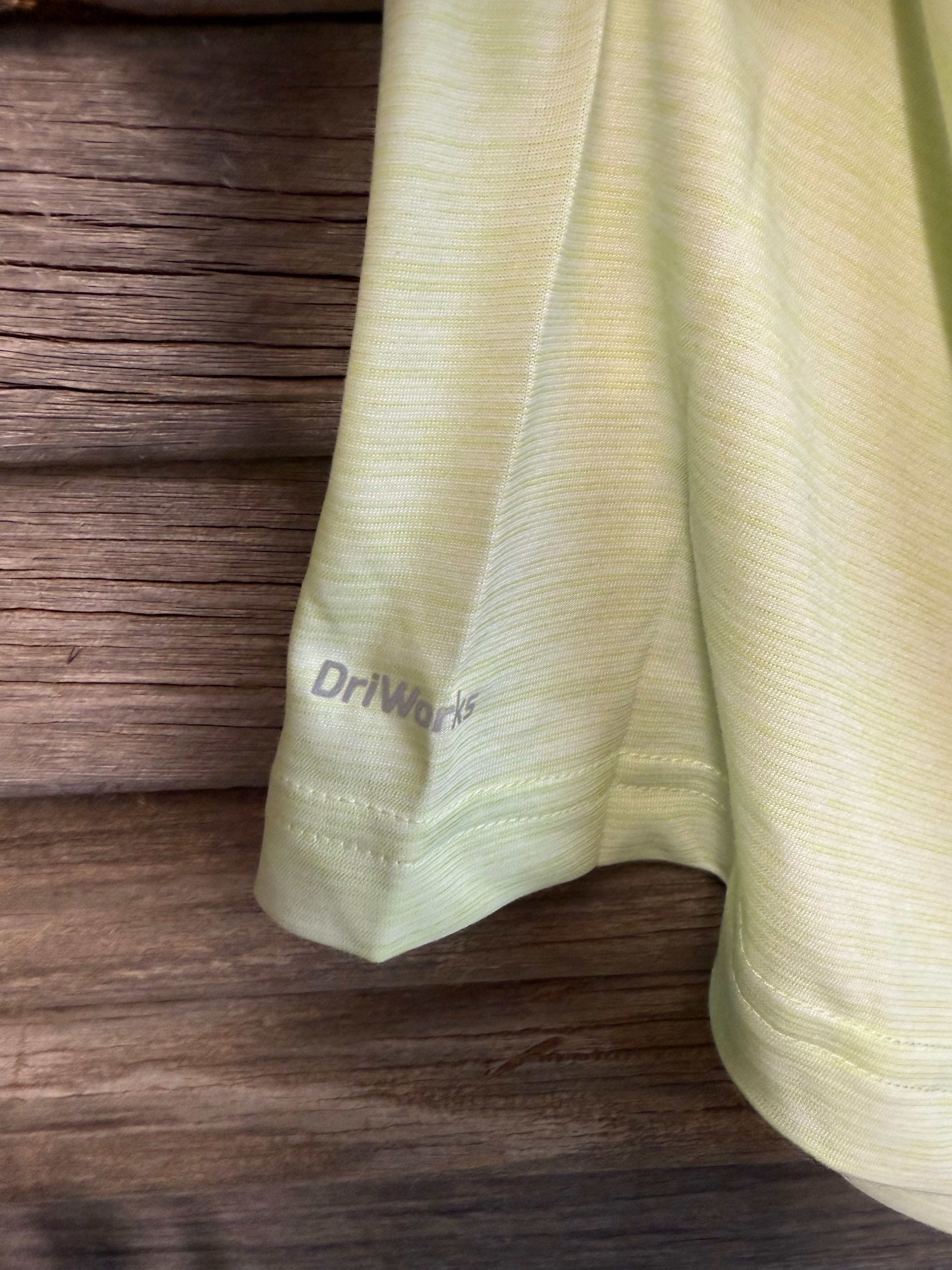 #6803 Size M (38-40) Athletic Works Short Sleeve Shirt Lime Glow Stripe Poly Jersey Tee - Regular - Thumbnail 2