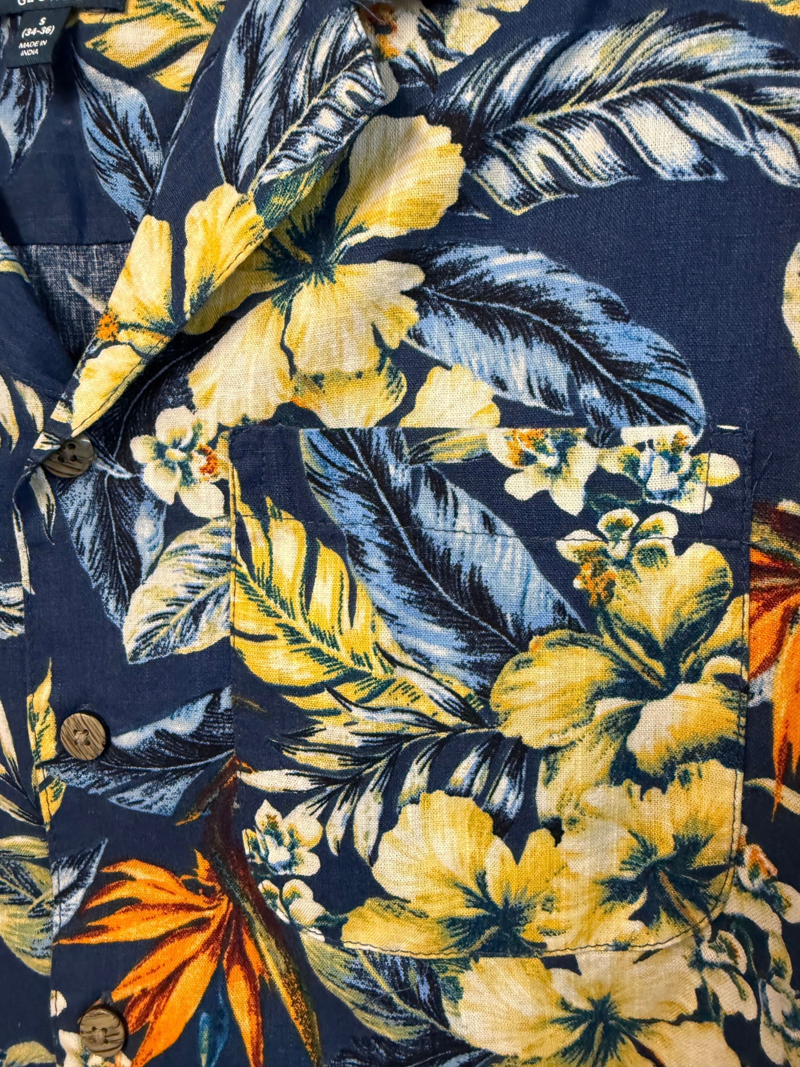#6805 Size S (34-36) George Men's Hawaiian Camp Shirt Short Sleeve - Regular - Thumbnail 4