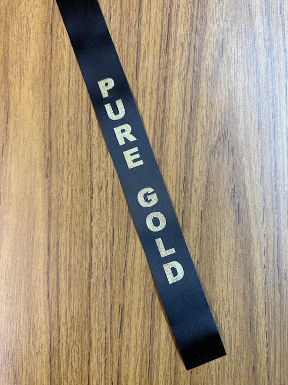 C00009 Custom Print Homecoming Ribbon-Memphis #2-Pure Gold (1) - 1 Yard Ribbon