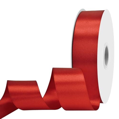 C00048 1.5 Inch Wide Double Face Red Satin Maclemon (1) - 10 Yards of Ribbon