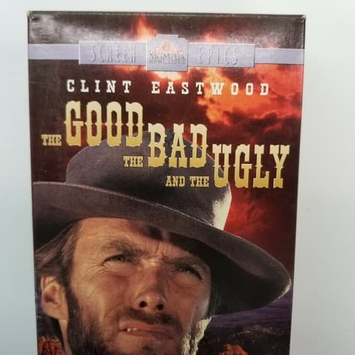 The Good The Bad And The Ugly Clint Eastwood VHS 2-Tape Set MGM Screen Epics - Regular - Thumbnail 2