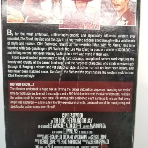 The Good The Bad And The Ugly Clint Eastwood VHS 2-Tape Set MGM Screen Epics - Regular - Thumbnail 6
