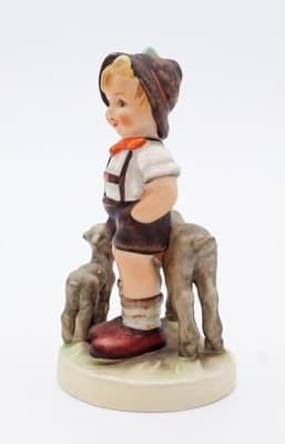 Hummel Goebel Little Goat Herder West Germany Vintage Porcelain Figurine TMK5 - Thumbnail 4