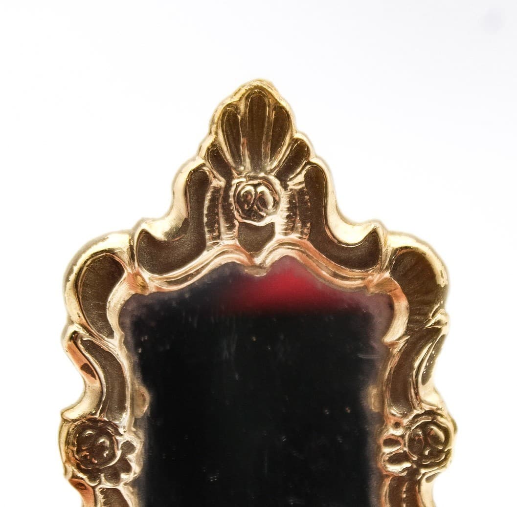 Vintage Sufa Sweden Plastic Gold Gilt Miniature Dollhouse Decorative Wall Mirror - Thumbnail 4