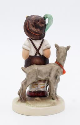 Hummel Goebel Little Goat Herder West Germany Vintage Porcelain Figurine TMK5 - Thumbnail 3