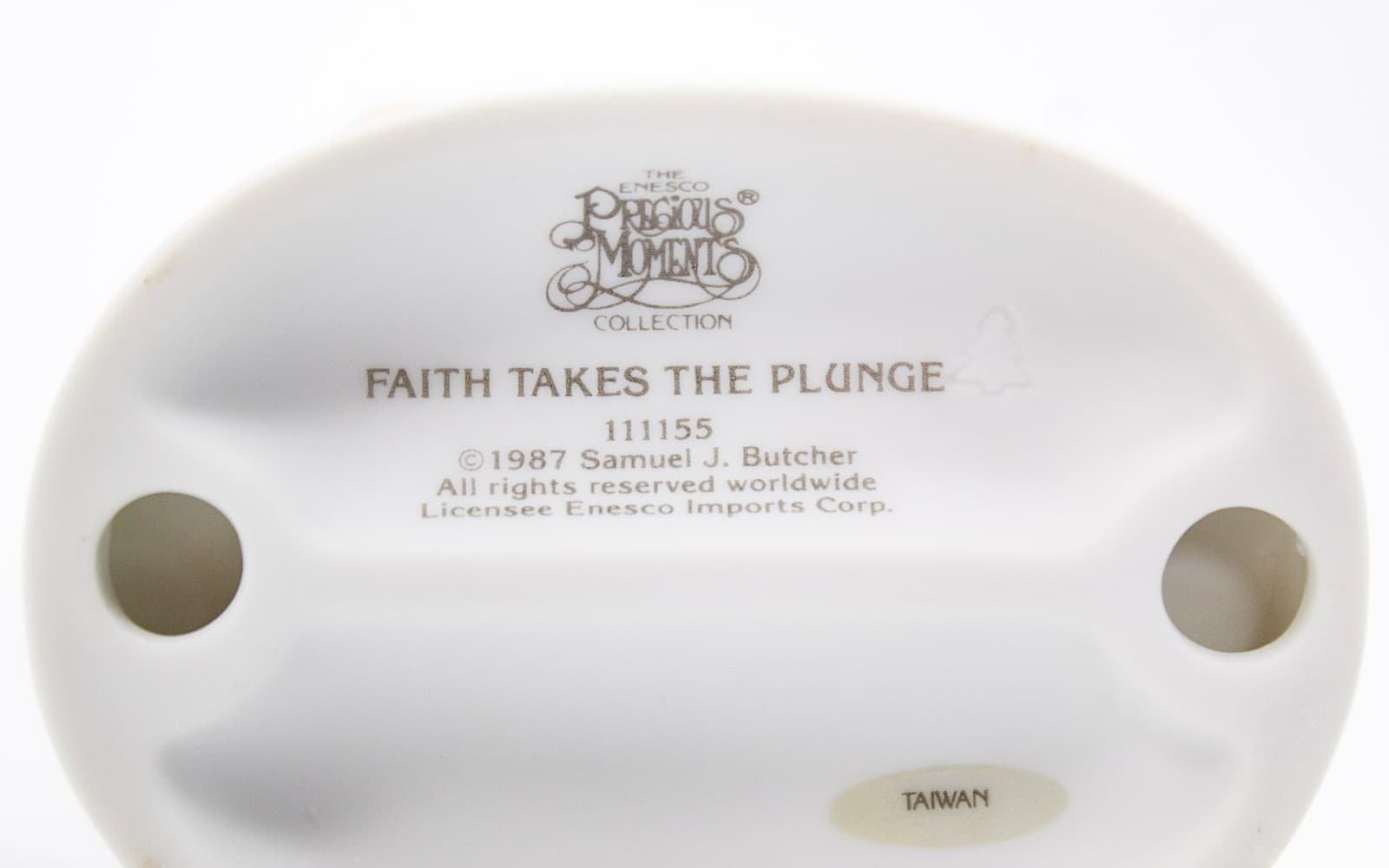 Precious Moments Faith Takes The Plunge Enesco Porcelain Figurine 1987 - Thumbnail 7