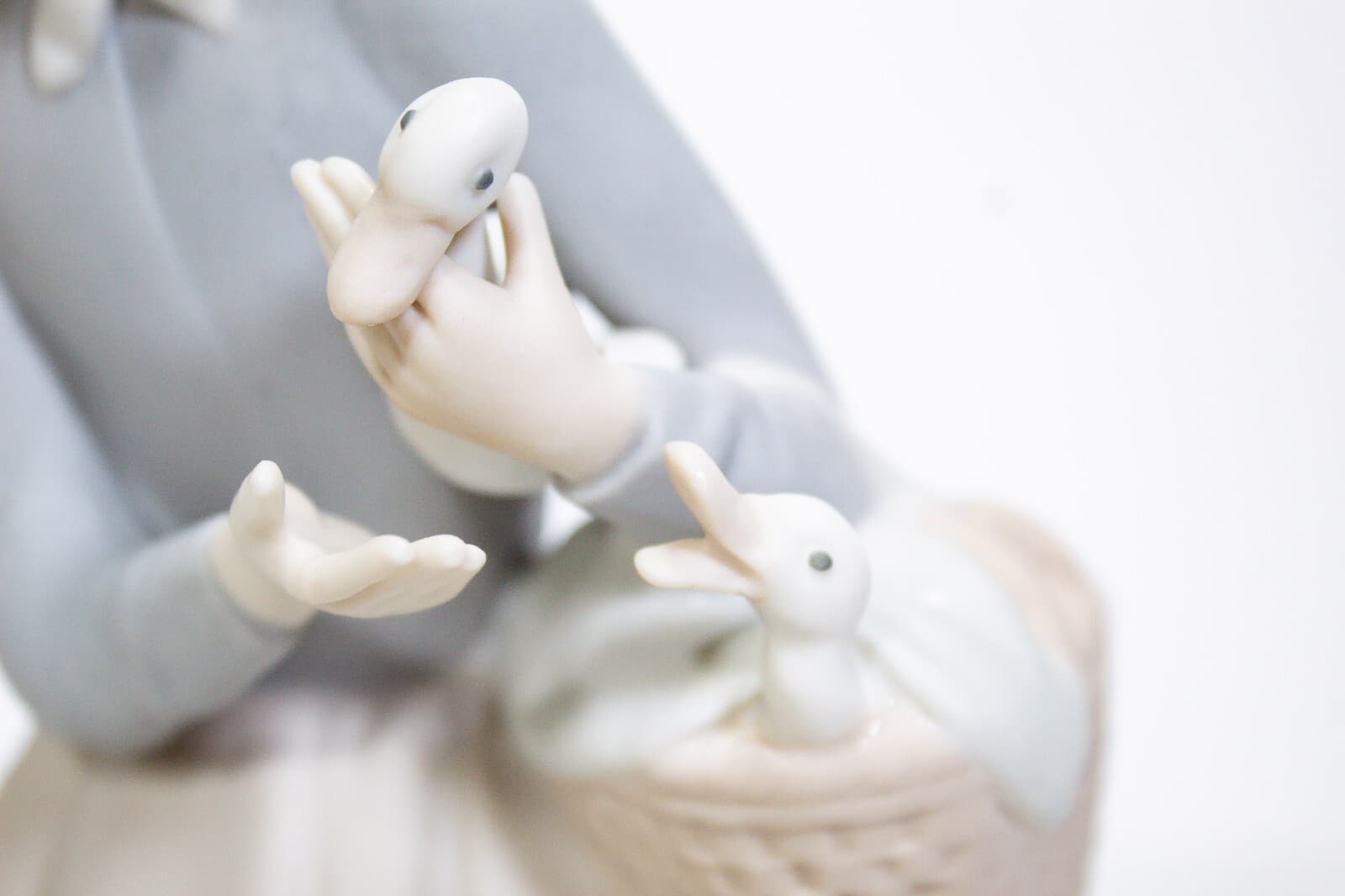 Lladro Spain Shepherdess With Ducks Woman Girl Matte Porcelain Figurine Retired - Thumbnail 6
