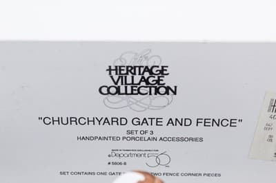 Department 56 Churchyard Gate & Fence Heritage Village Christmas Accessories 3pc - Thumbnail 5