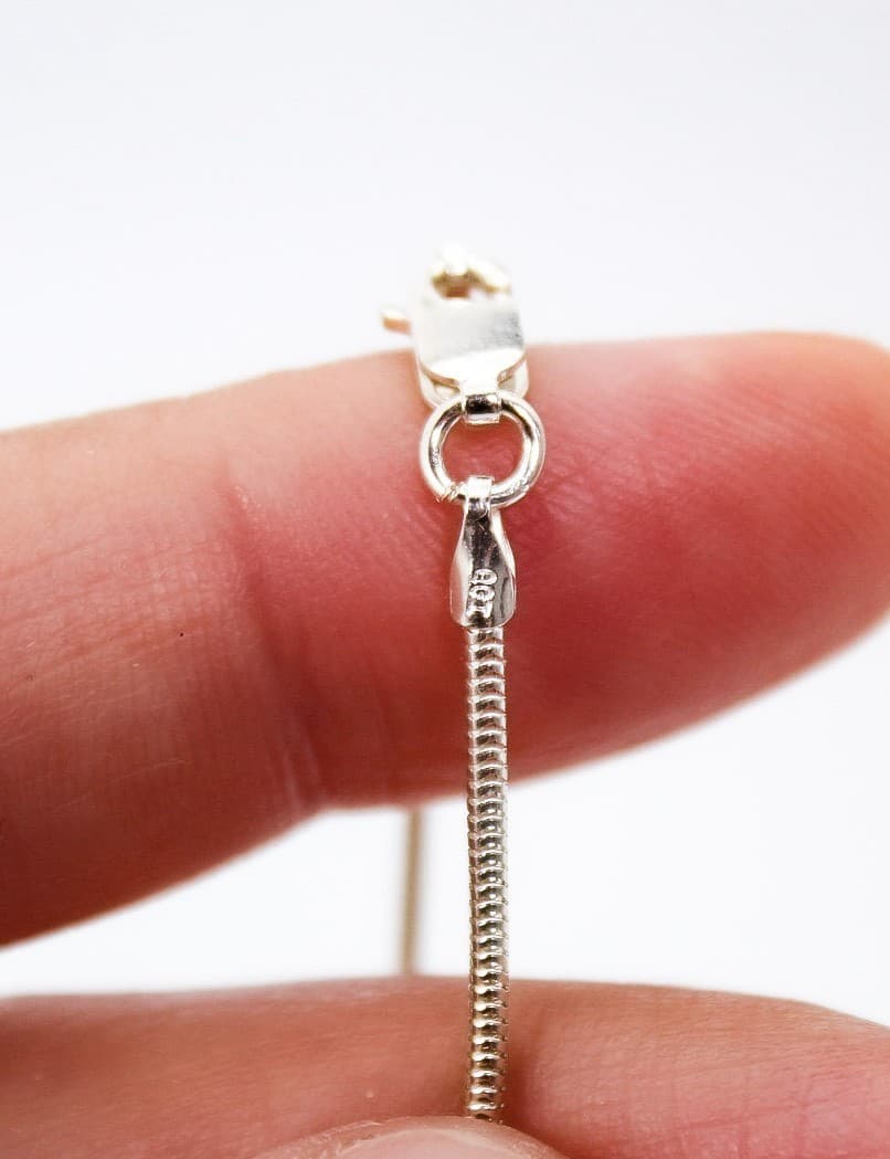 Sterling 925 Italy Pave Cubic Zirconia Elefant Pendant Snake Chain Neckalace - Thumbnail 5