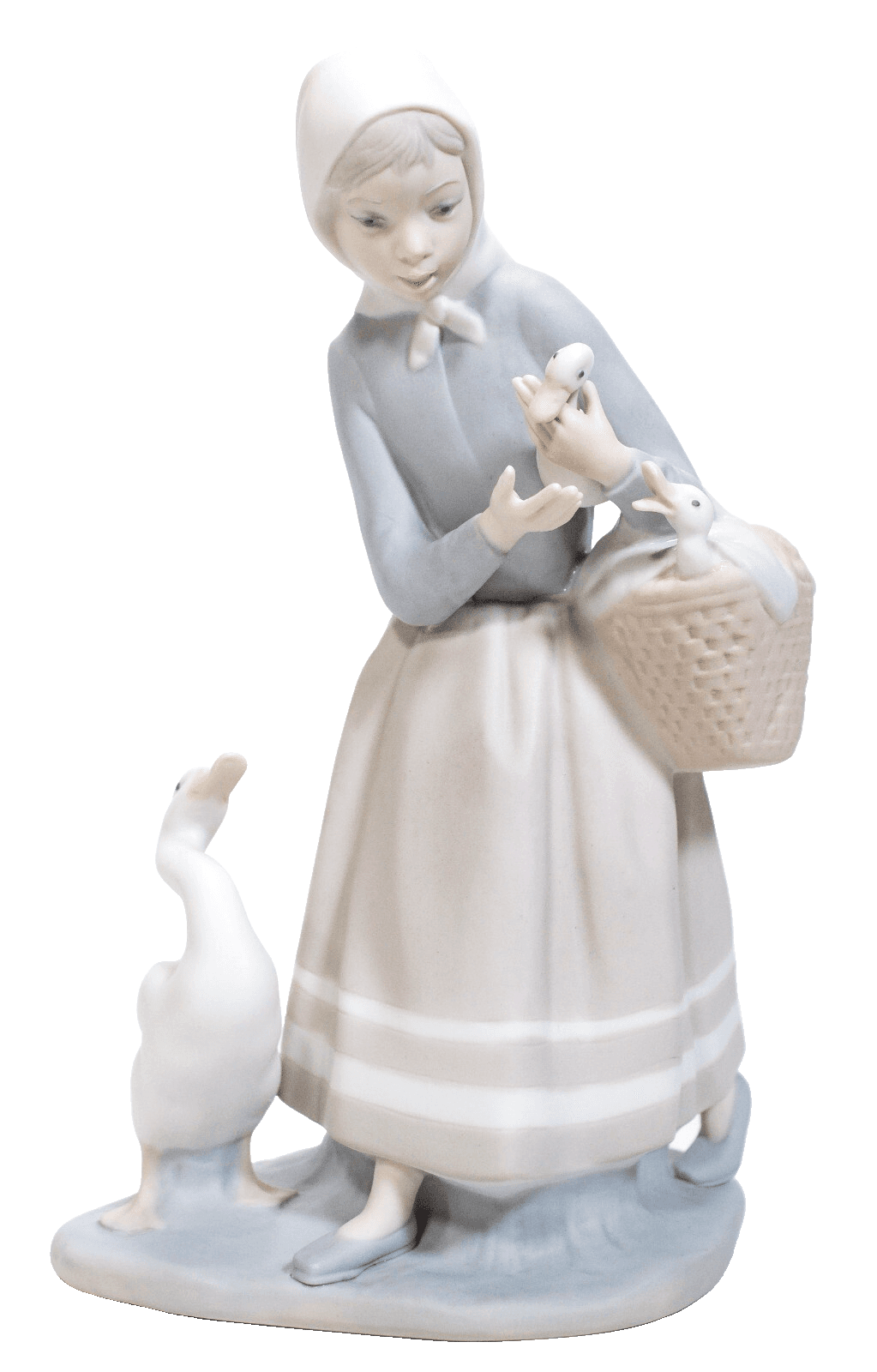 Lladro Spain Shepherdess With Ducks Woman Girl Matte Porcelain Figurine Retired