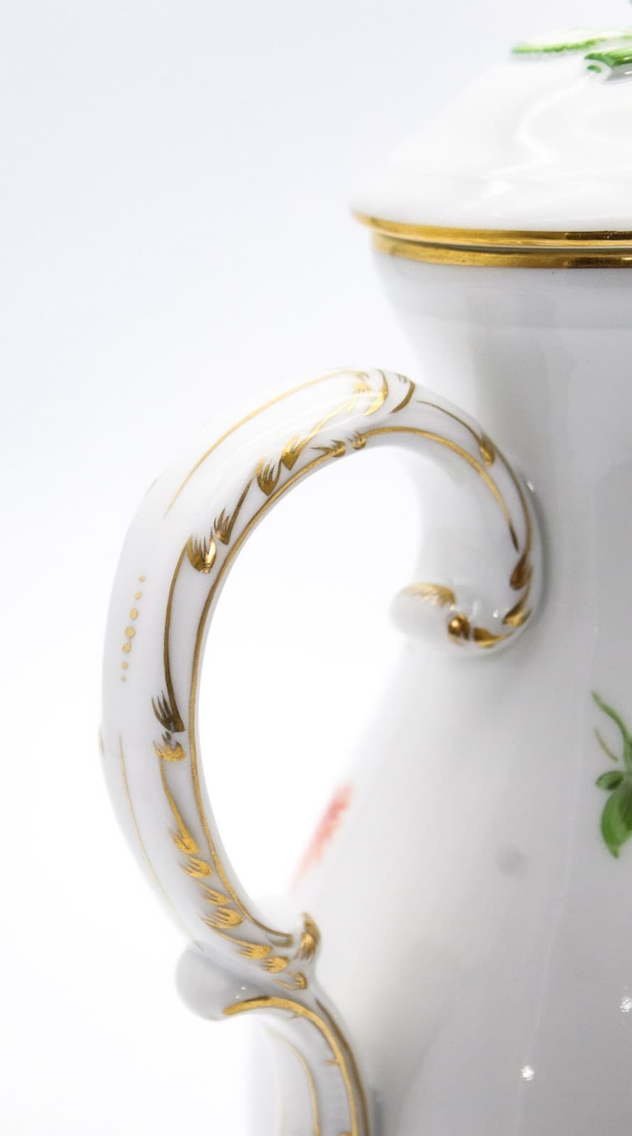 Meissen Germany Hand Painted Bunte Blume Pattern Porcelain Coffee Pot - Thumbnail 7