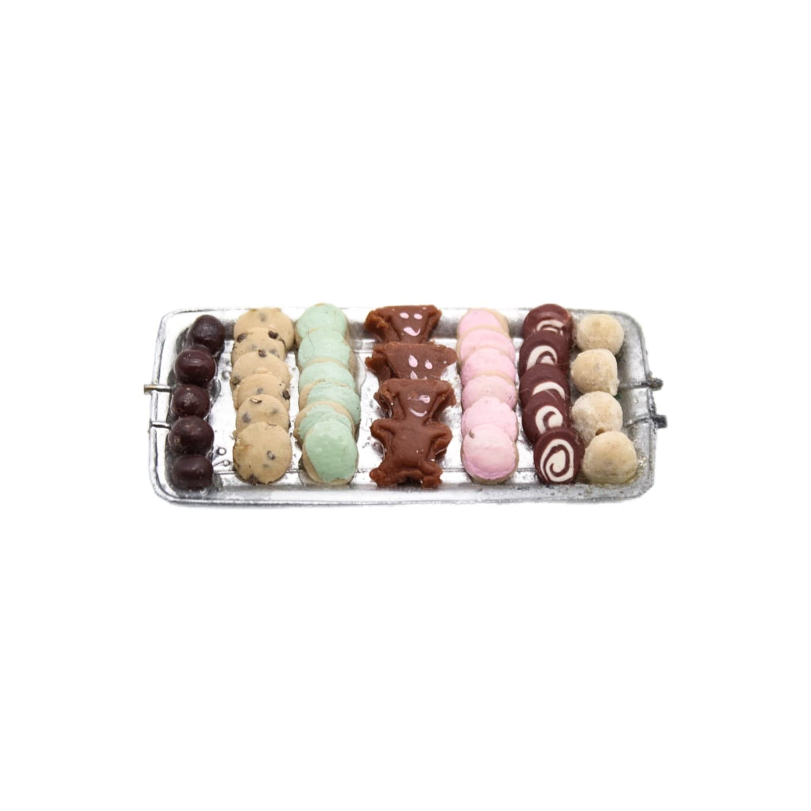 Vintage Miniature Dollhouse Assorted Bakes Cookies On Tray Kitchen Accessory