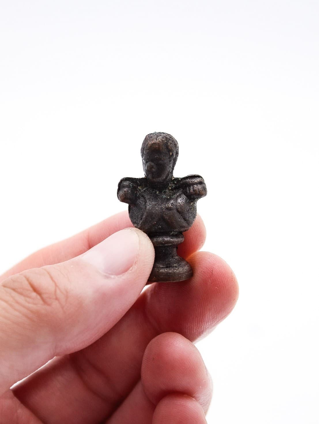 Vintage Miniature Dollhouse Soldier General Cast Metal Bust Accessory 1:12 - Thumbnail 2