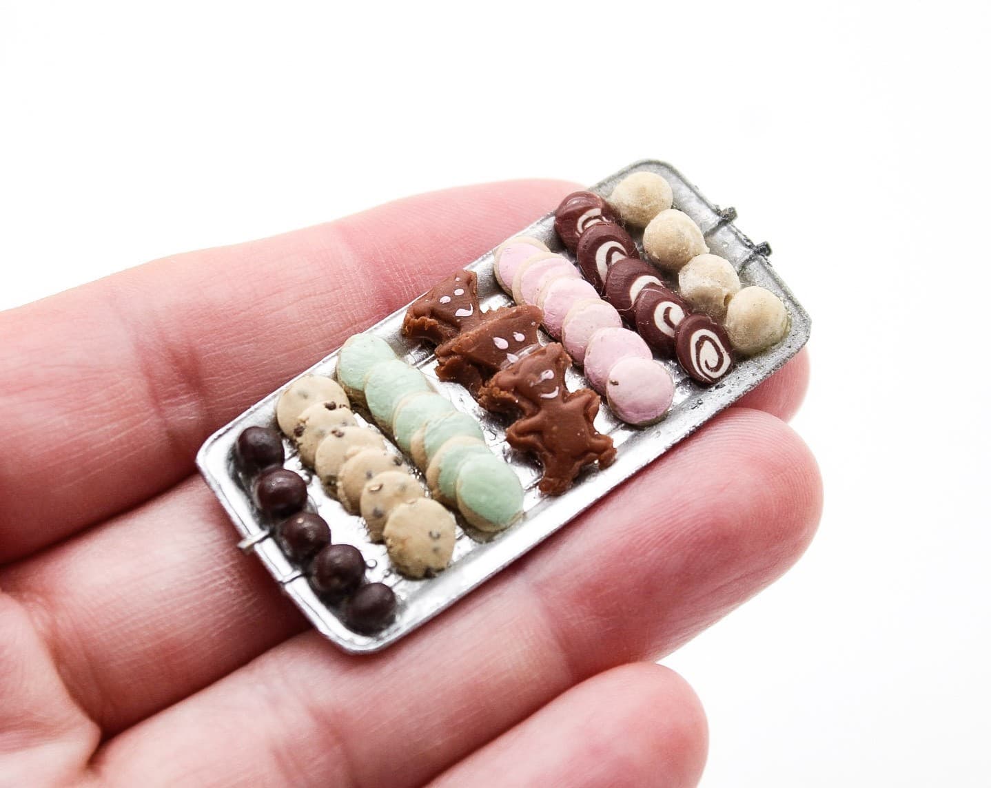 Vintage Miniature Dollhouse Assorted Bakes Cookies On Tray Kitchen Accessory - Thumbnail 5