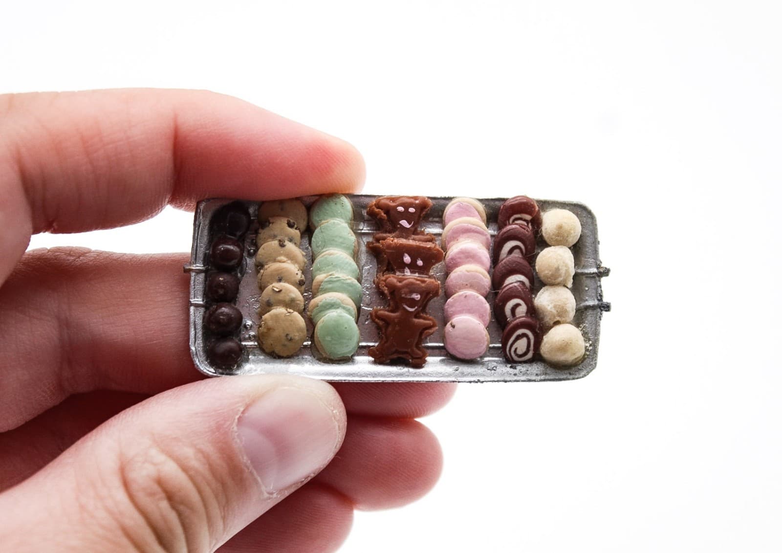 Vintage Miniature Dollhouse Assorted Bakes Cookies On Tray Kitchen Accessory - Thumbnail 2