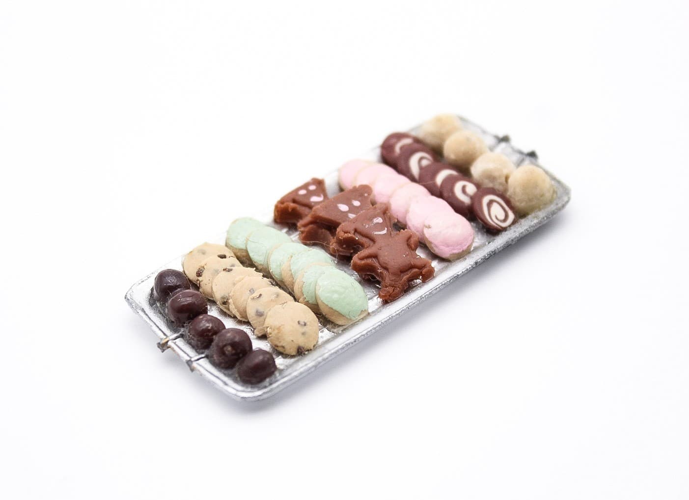 Vintage Miniature Dollhouse Assorted Bakes Cookies On Tray Kitchen Accessory - Thumbnail 6