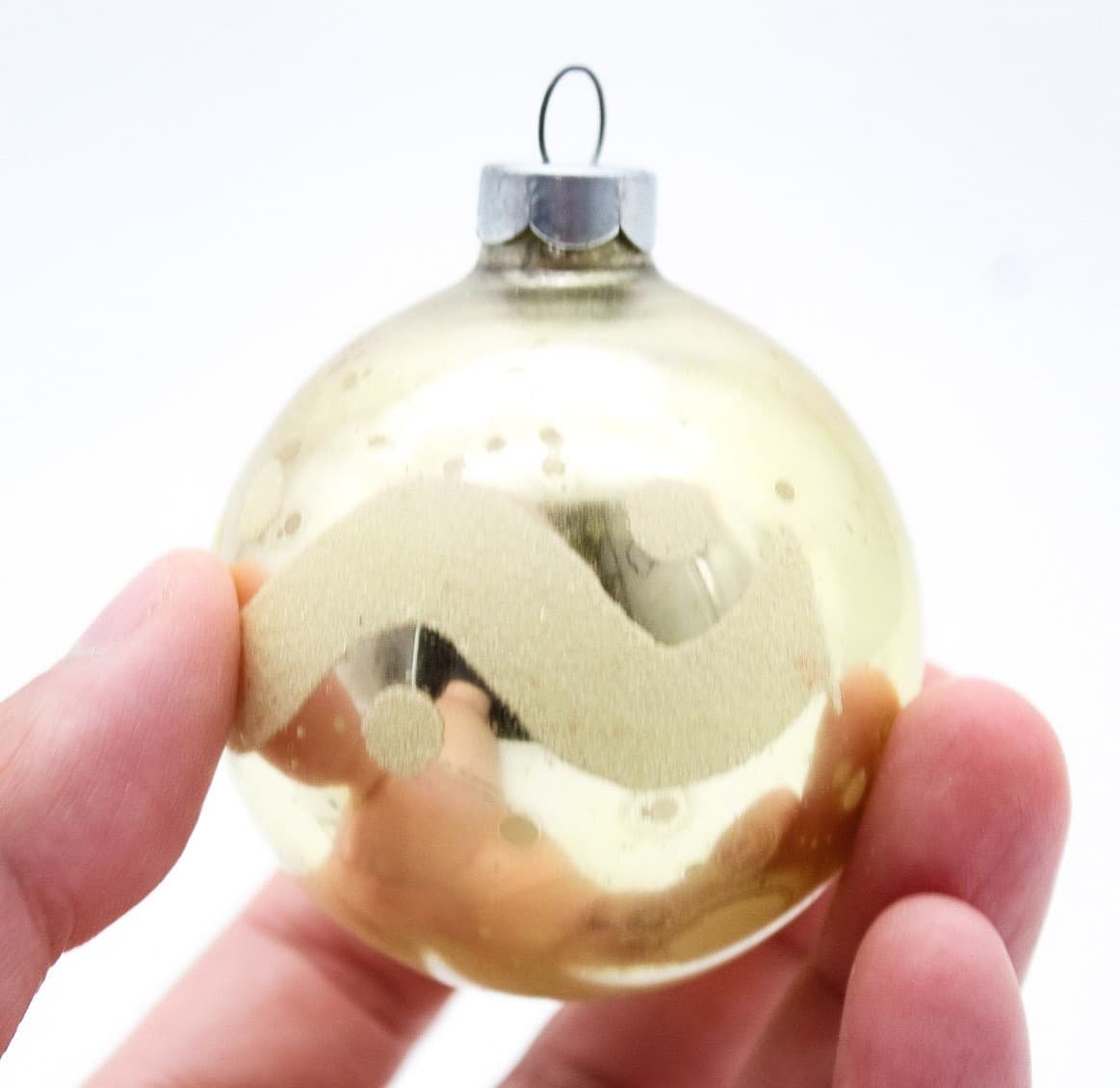 Shiny Brite Gold Mica Wavy Dotted Ball Glass Christmas Ornament Vintage - Thumbnail 5