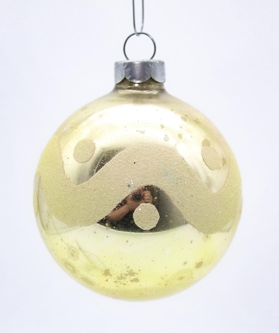 Shiny Brite Gold Mica Wavy Dotted Ball Glass Christmas Ornament Vintage - Thumbnail 6