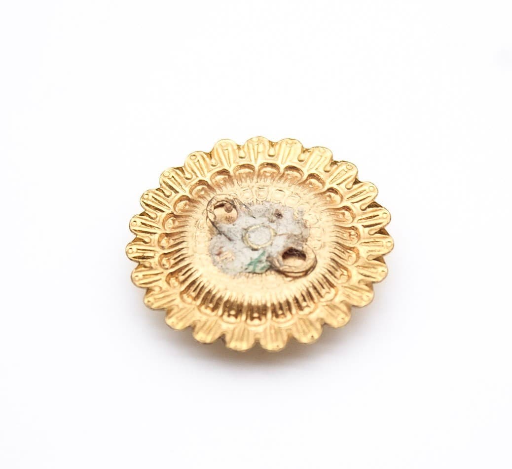 Vintage Sunburst Design Miniature Dollhouse Gilt Round Wall Clock 1:12 - Thumbnail 5