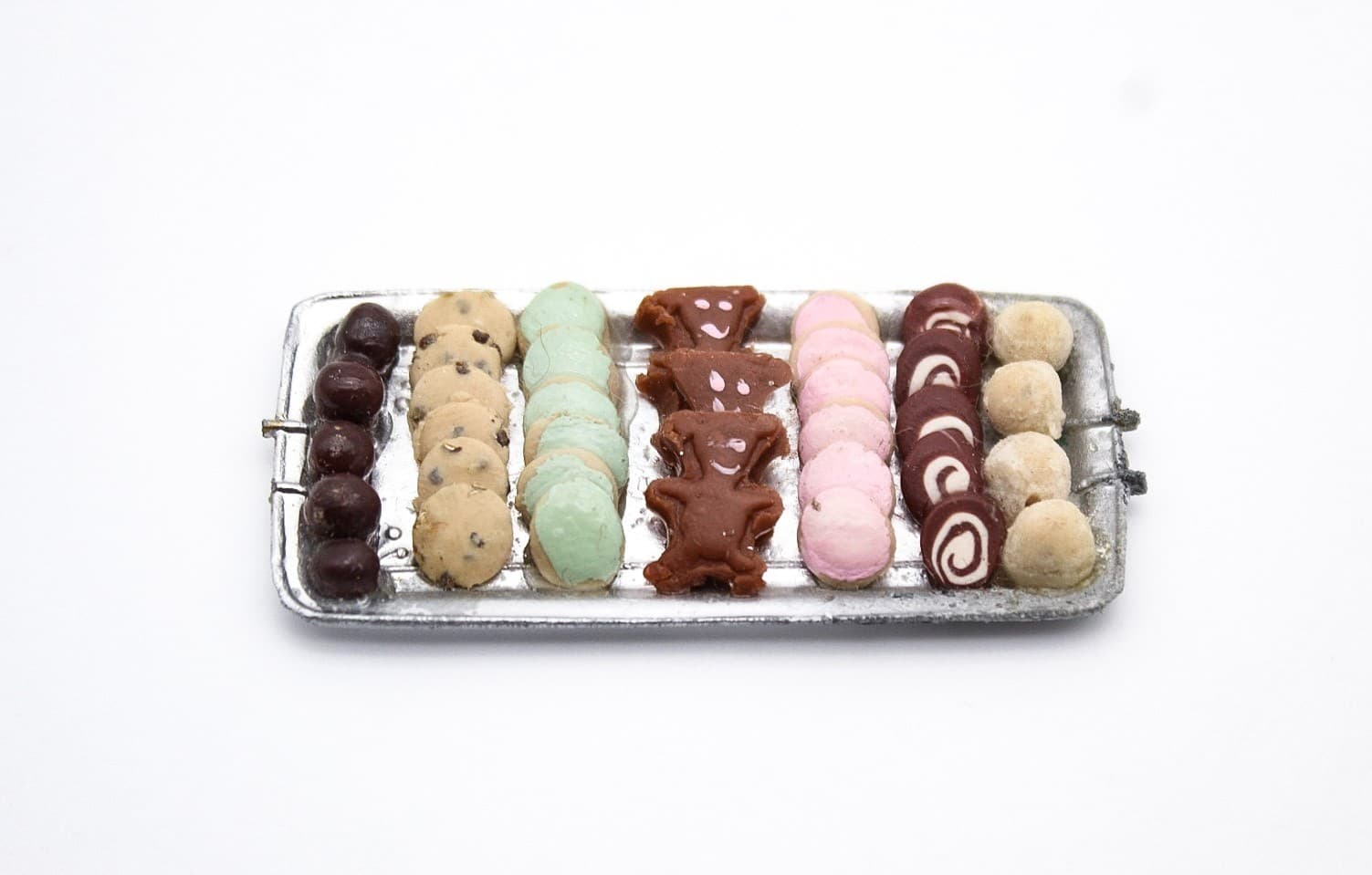 Vintage Miniature Dollhouse Assorted Bakes Cookies On Tray Kitchen Accessory - Thumbnail 7