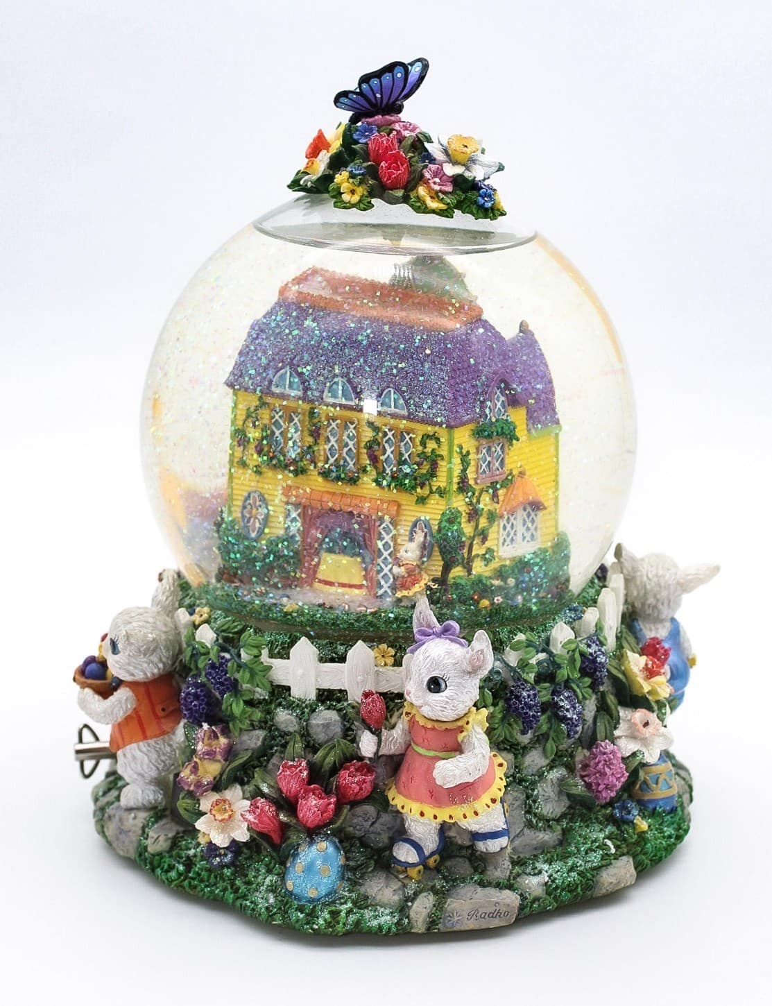 Christopher Radko Dapper Family Glitterglobe Easter Parade Music Blower In Box - Thumbnail 4
