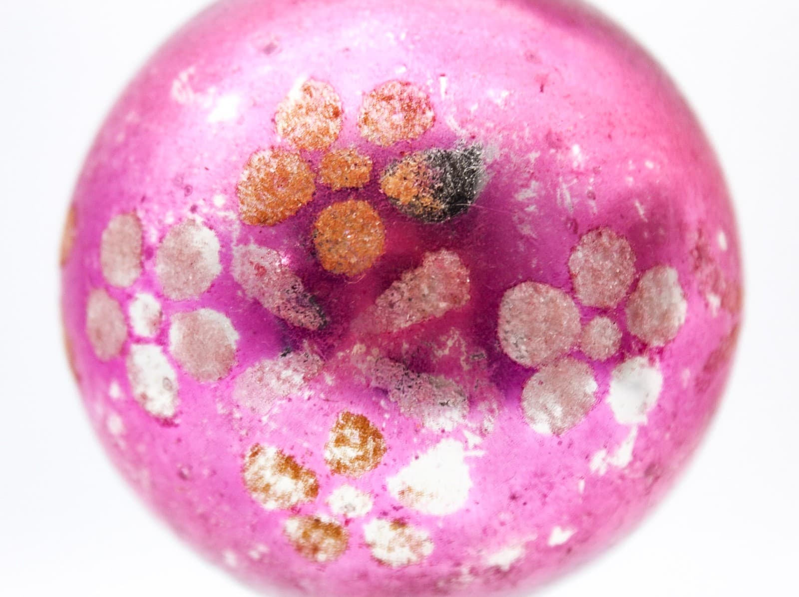 Shiny Brite Vintage Pink Silver Floral Motif Glass Christmas Ornament 3" - Thumbnail 6