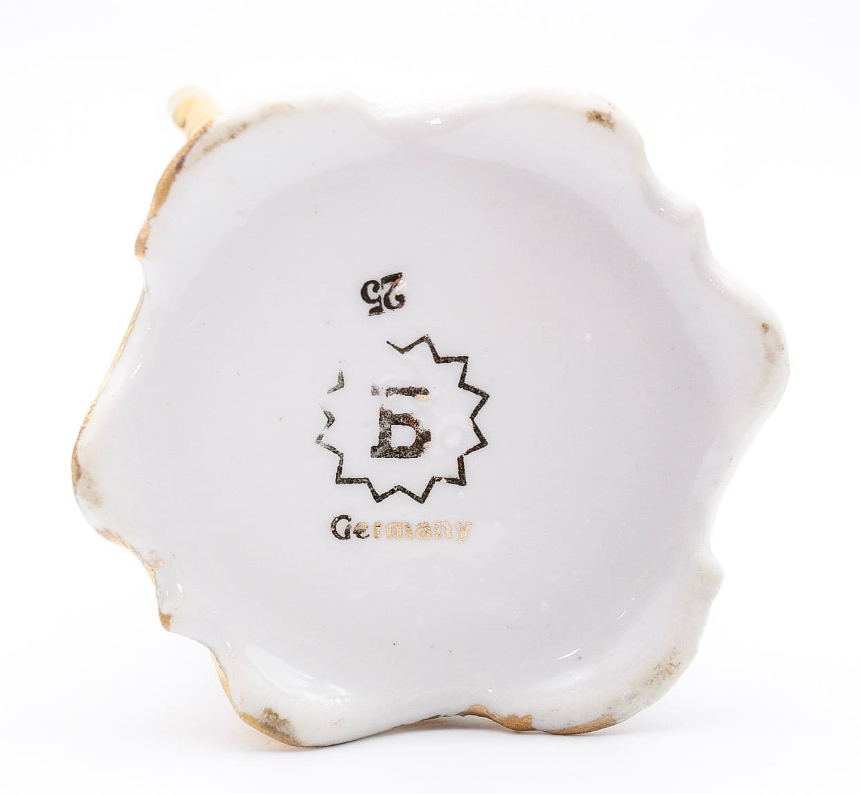 Antique Made In Germany Victorian Style Gilt Accents Courting Porcelain Creamer - Thumbnail 8