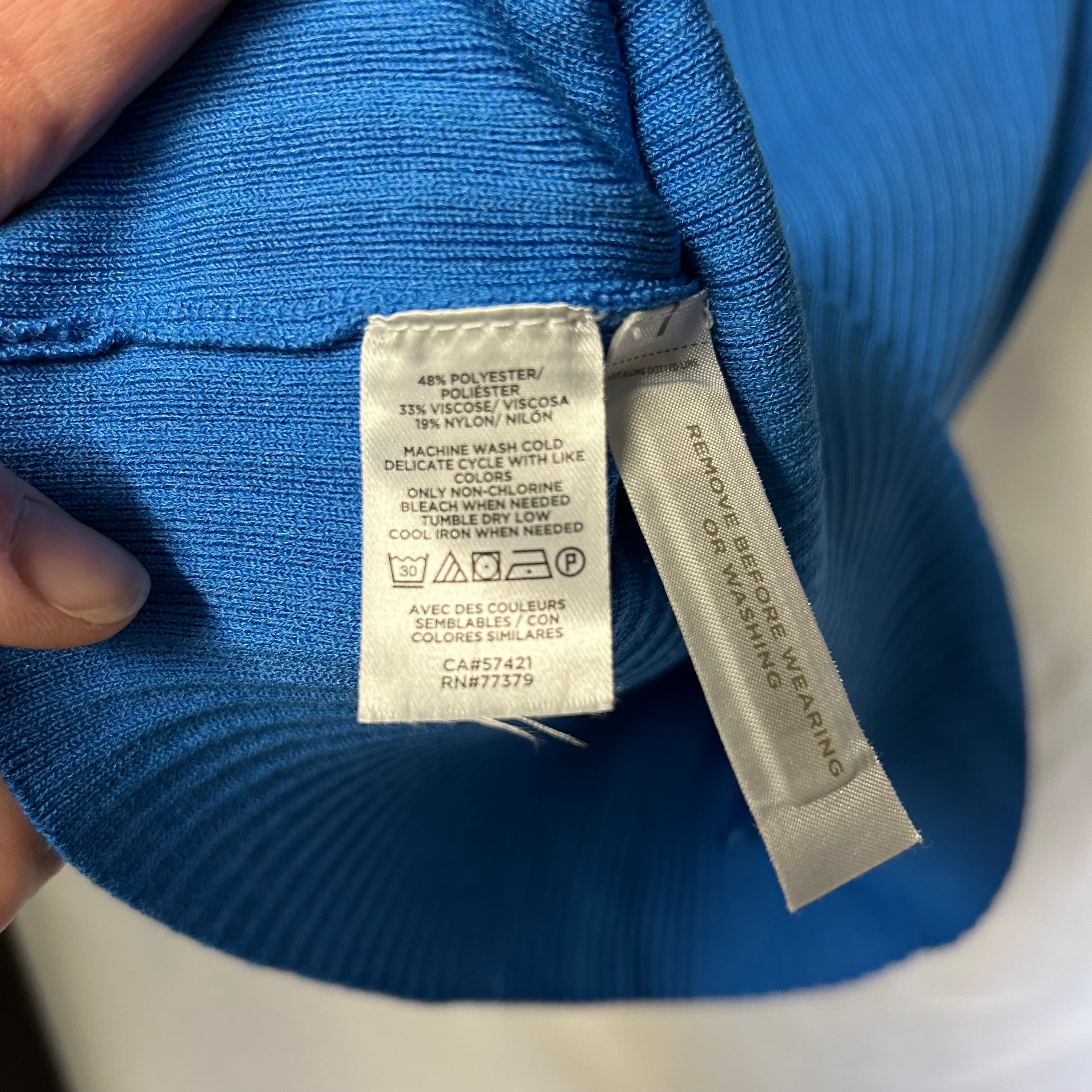 Ann Taylor Petite Blue Ribbed Tank Top SP - Thumbnail 3