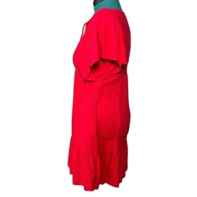 Knox Rose red flutter-sleeve V-neck Y2K Babydoll Strawberry dress XS - Thumbnail 7
