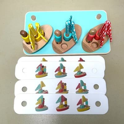 Lovevery Pattern Match Boats & Cards Set The Analyst Montessori Play Kit - Thumbnail 2