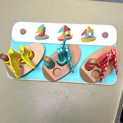 Lovevery Pattern Match Boats & Cards Set The Analyst Montessori Play Kit - Thumbnail 5