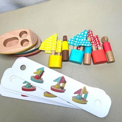 Lovevery Pattern Match Boats & Cards Set The Analyst Montessori Play Kit - Thumbnail 4