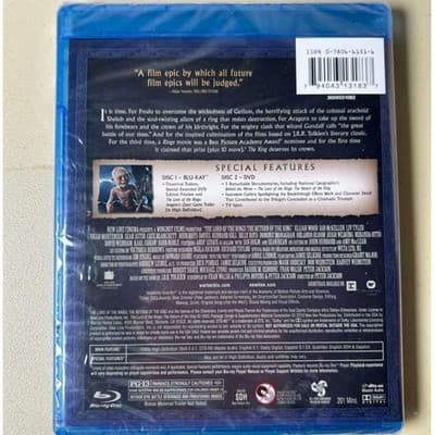 NEW The Lord of the Rings Return of the King 2 Disc Blu Ray DVD SEALED - Thumbnail 2