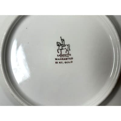 Lafayette China 22kt gold 10" plate cobalt blue rim - Thumbnail 2